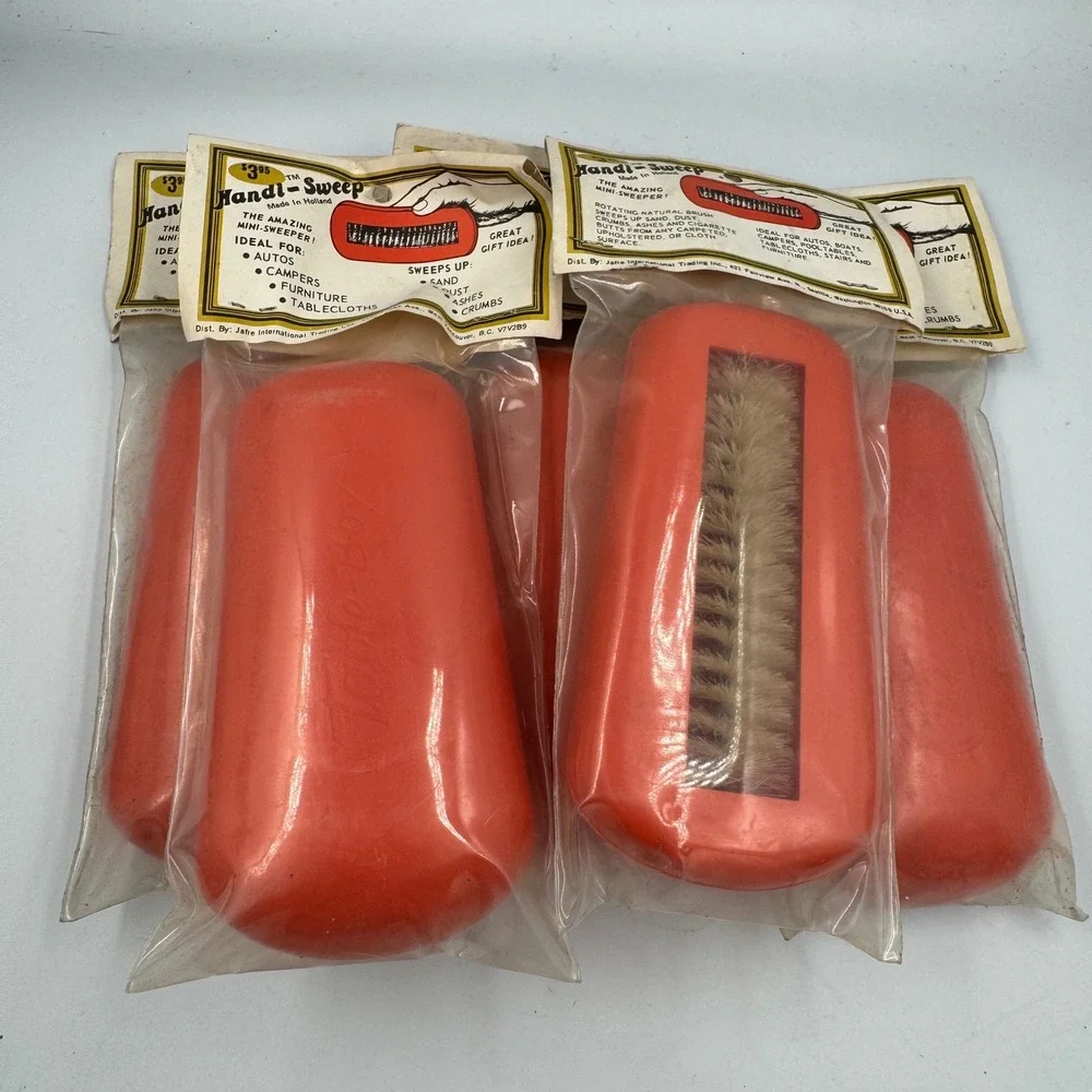 Handi-Sweep‎ Mini Sweeper Orange Vintage Manual Crumb Brush Lot of 5